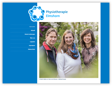 Internetauftritt Physiotherapie Elmshorn